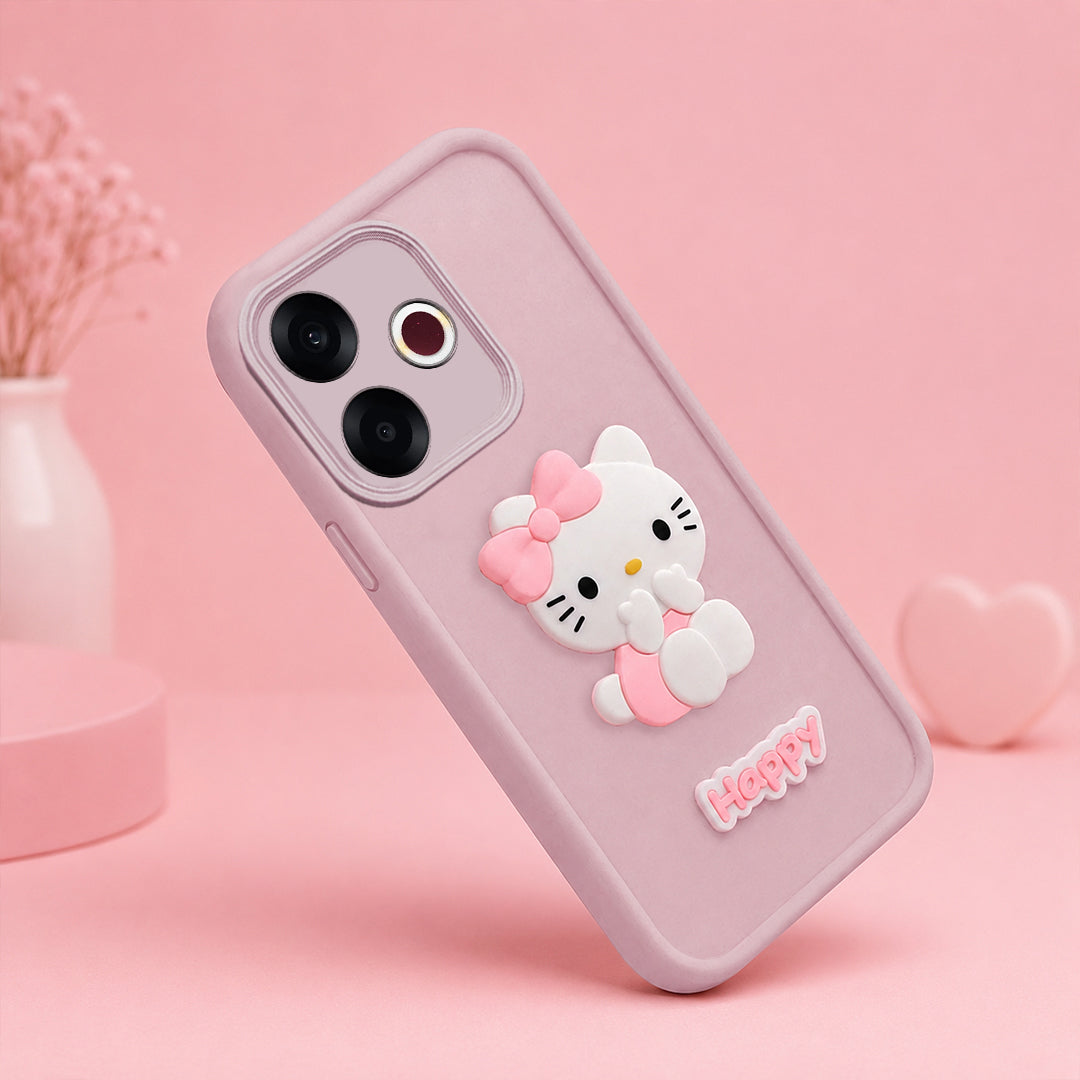 OPPO F33 PRO 5G Soft Silicone 3D Hello Kitty character design Back Case with Camera Protection