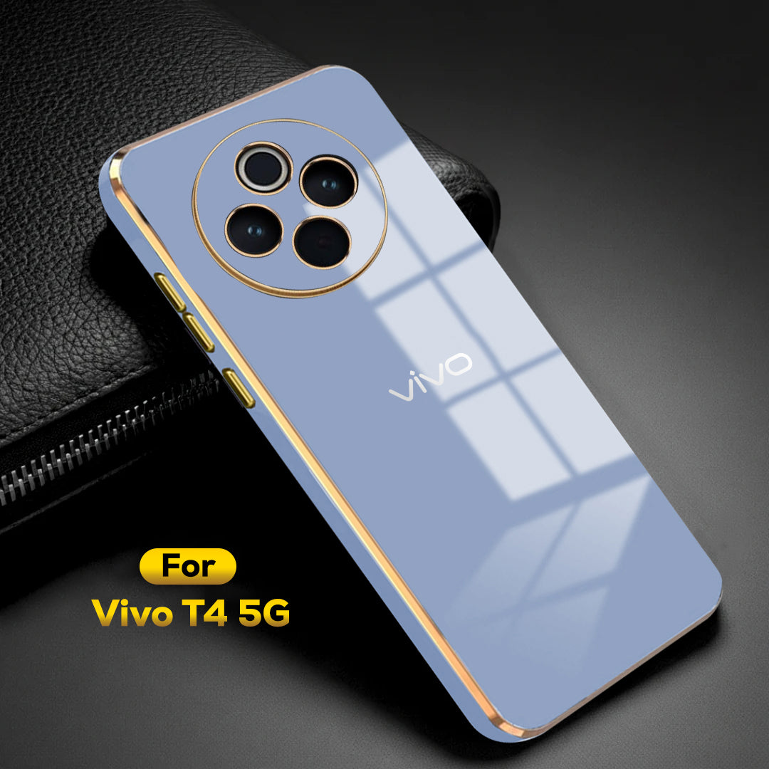 VIVO T4 5G ULTRA-SHINE GOLD ELECTROPLATED LUXURIOUS  BACK CASE WITH CAMERA PROTECTION