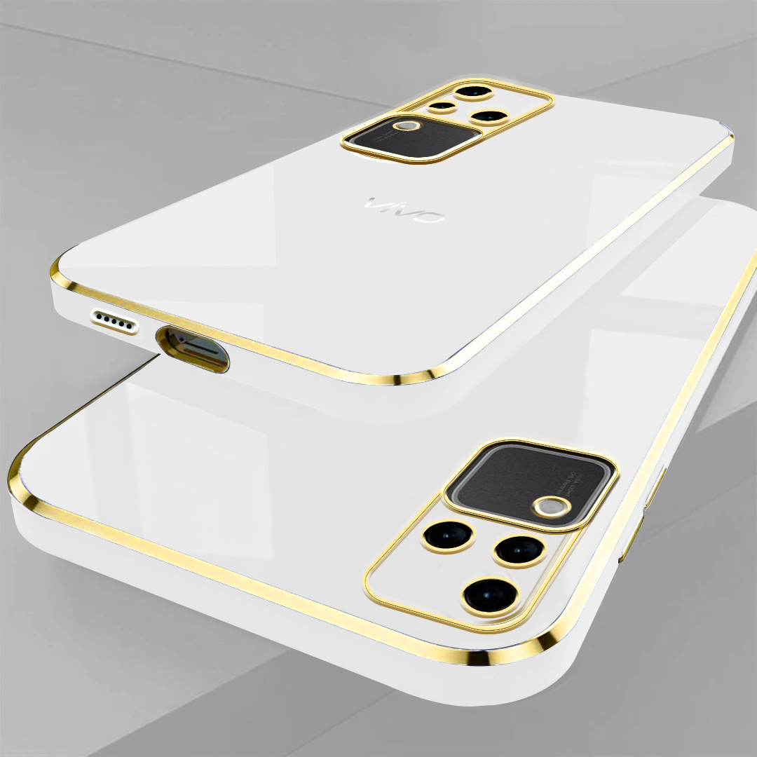 VIVO V30 PRO 5G ULTRA-SHINE GOLD ELECTROPLATED LUXURIOUS  BACK CASE WITH CAMERA PROTECTION