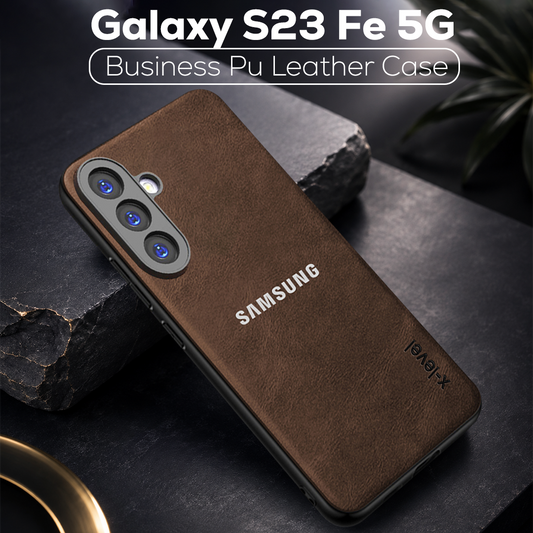 GALAXY S23 FE 5G  Business Style  PU LEATHER PROTECTIVE BACK CASE WITH CAMERA PROTECTION