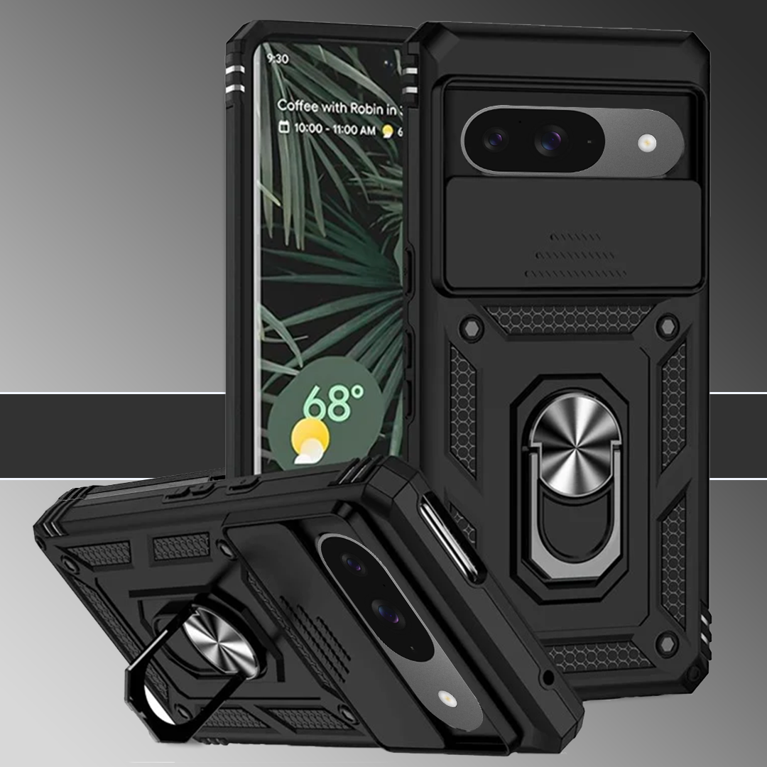 GOOGLE PIXEL 9/9PRO 5G Armor Military-grade Case With Sliding Camera Cover & 360 Kickstand