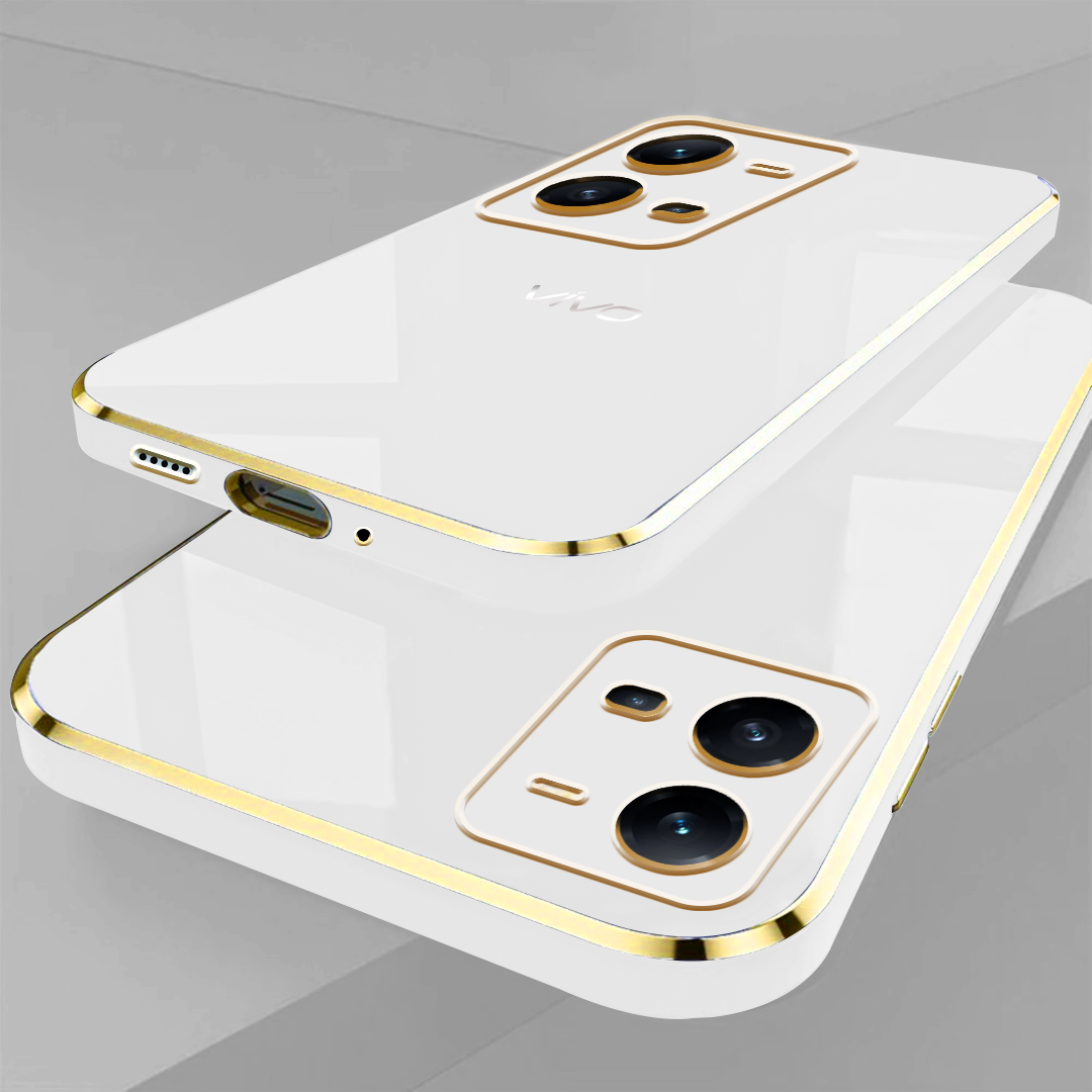 VIVO V25 ULTRA-SHINE GOLD ELECTROPLATED LUXURIOUS BACK CASE WITH CAMERA PROTECTION