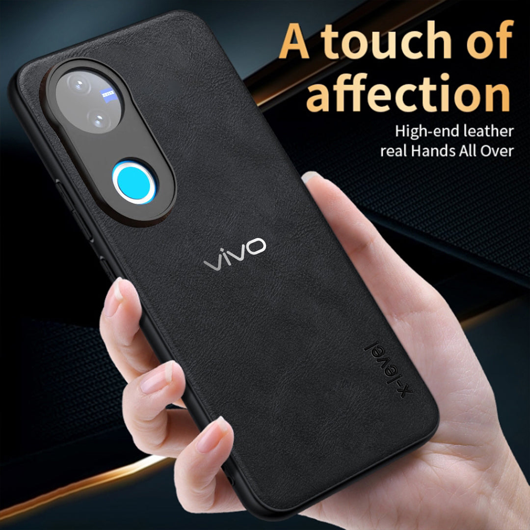 VIVO V50E 5G  Business Style PU LEATHER PROTECTIVE BACK CASE WITH CAMERA PROTECTION