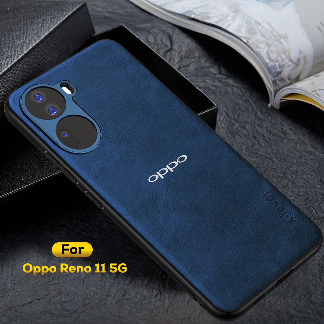 OPPO RENO 11 5G  Business Style  PU LEATHER PROTECTIVE BACK CASE WITH CAMERA PROTECTION