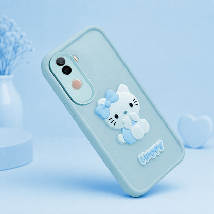 VIVO V40E 5G Soft Silicone 3D Hello Kitty character design Back Case with Camera Protection
