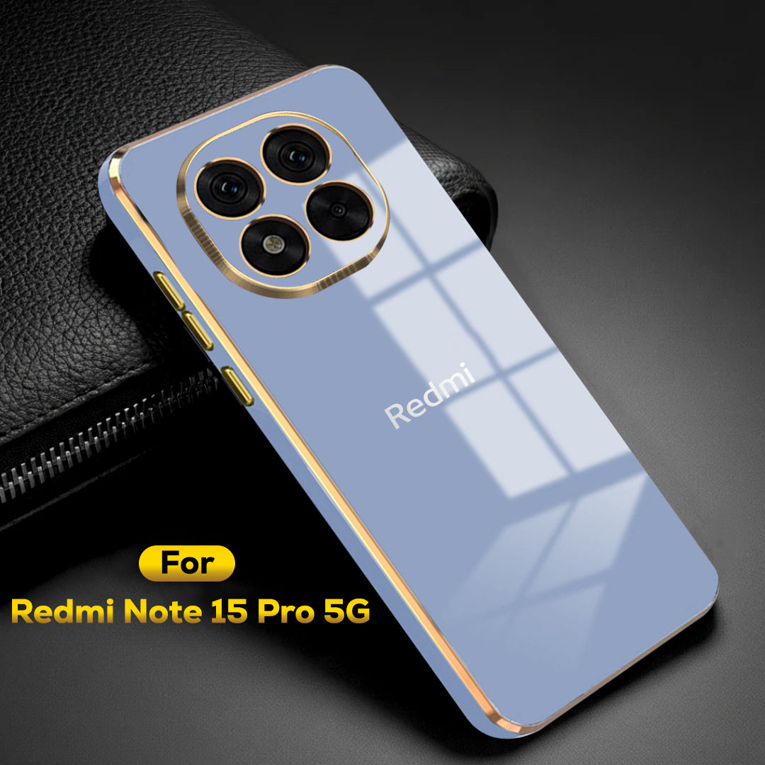 REDMI NOTE 15 PRO 5G ULTRA-SHINE GOLD ELECTROPLATED LUXURIOUS  BACK CASE WITH CAMERA PROTECTION
