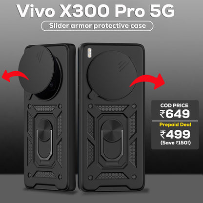 VIVO X300 PRO 5G Armor Military-grade Case With Sliding Camera Cover & 360 Kickstand