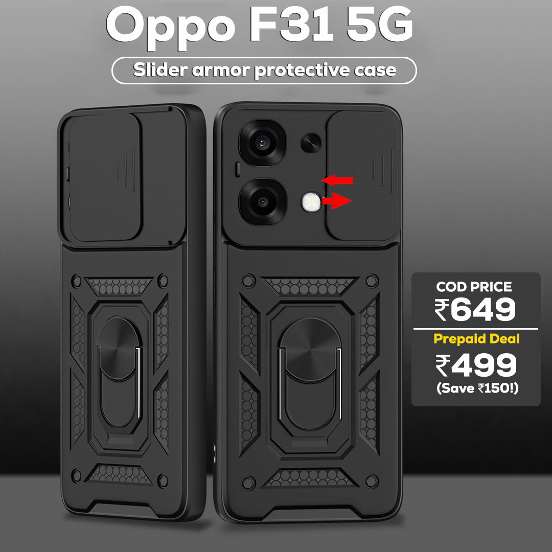 Oppo F31 5G Armor Military-grade Case With Sliding Camera Cover & 360 Kickstand