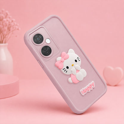 ONEPLUS NORD CE 3 LITE 5G Soft Silicone 3D Hello Kitty character design Back Case with Camera Protection