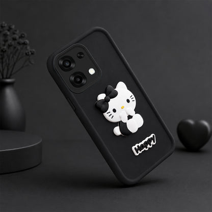 OPPO F33 5G Soft Silicone 3D Hello Kitty character design Back Case with Camera Protection