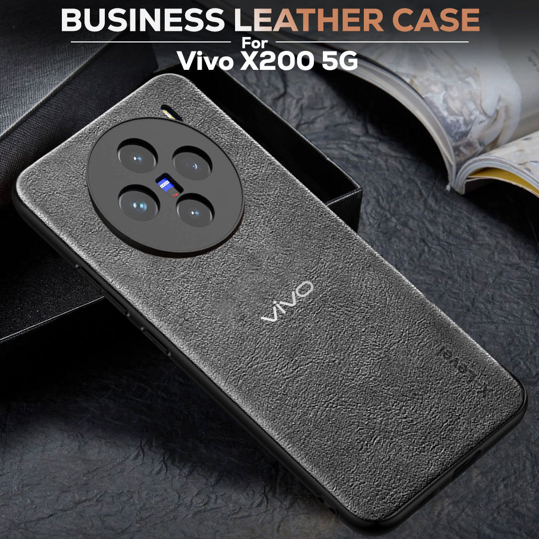 VIVO X200 5G  Business Style PU LEATHER PROTECTIVE BACK CASE WITH CAMERA PROTECTION