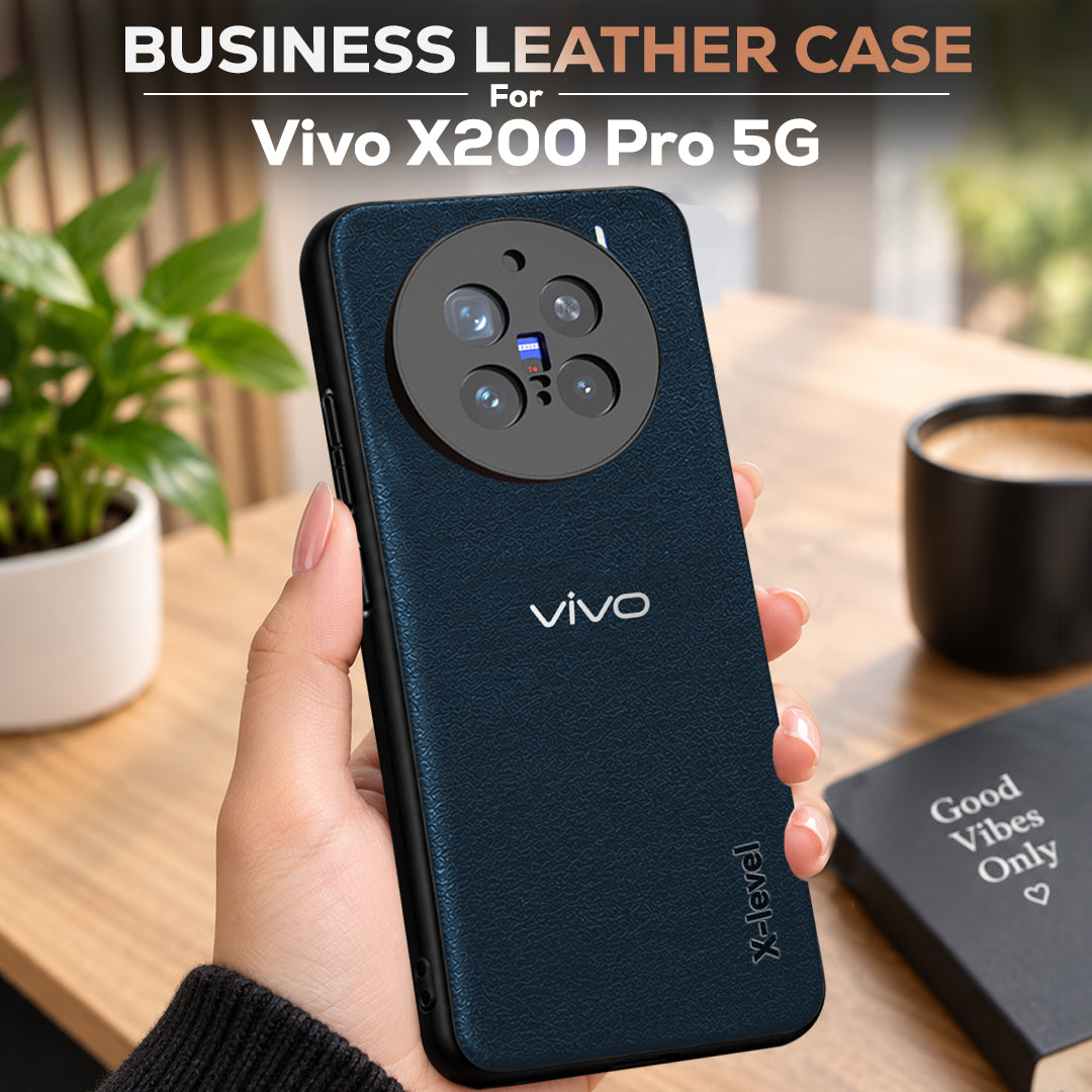 VIVO X200 PRO 5G  Business Style  PU LEATHER PROTECTIVE BACK CASE WITH CAMERA PROTECTION