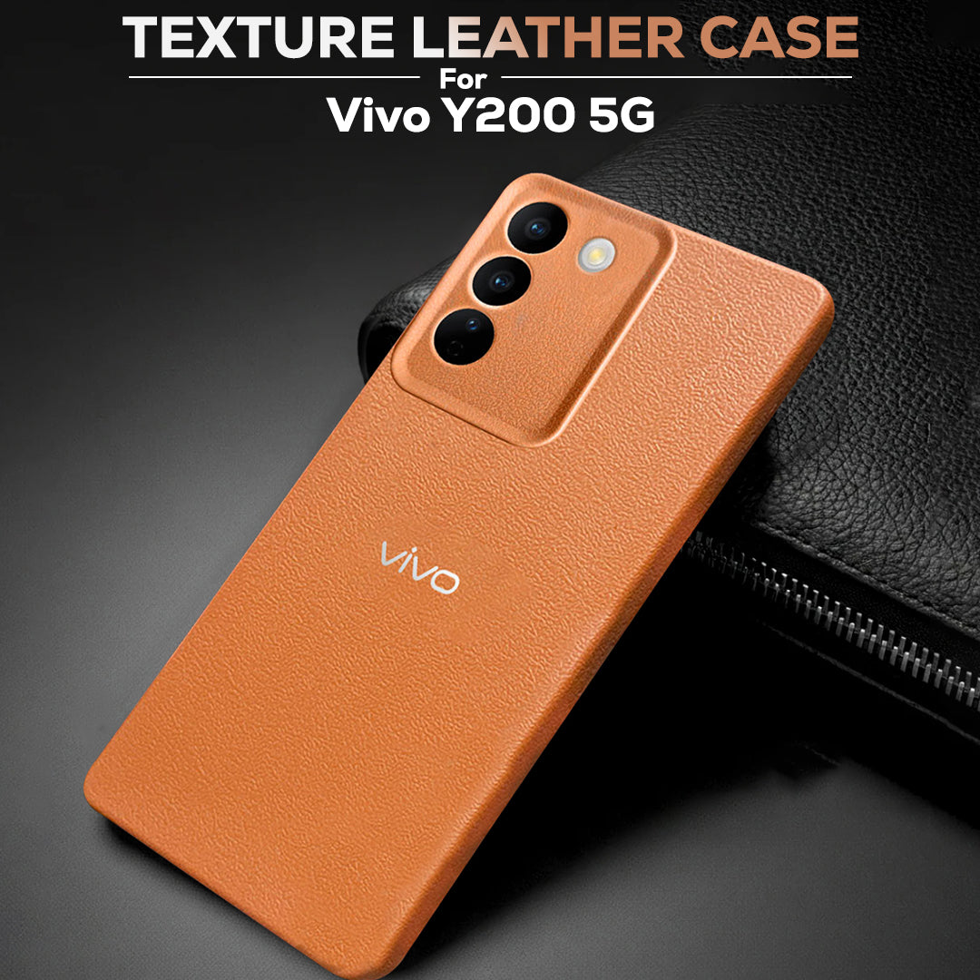 VIVO Y200 5G Solid Color Leather Texture Matte Phone Back Case