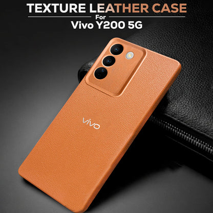 VIVO Y200 5G Solid Color Leather Texture Matte Phone Back Case