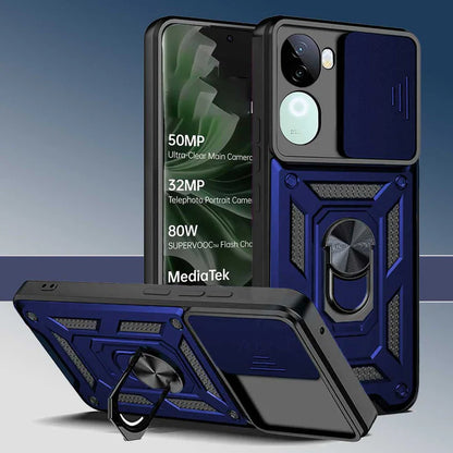 VIVO V40E 5G Armor Military-grade Case With Sliding Camera Cover & 360 Kickstand