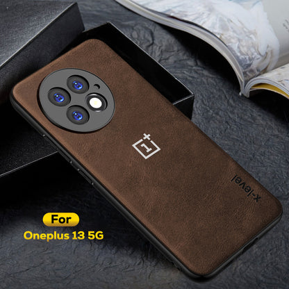 ONEPLUS 13 5G Business Style PU LEATHER PROTECTIVE BACK CASE WITH CAMERA PROTECTION