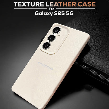 Samsung Galaxy S25 5G Solid Color Leather Texture Matte Phone Back Case