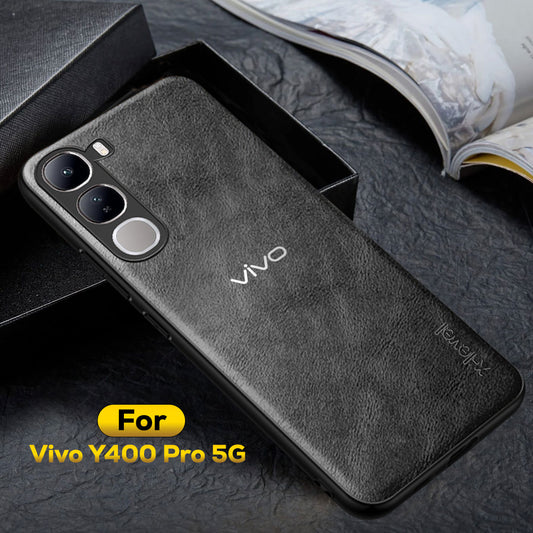 VIVO Y400 PRO 5G Business Style PU LEATHER PROTECTIVE BACK CASE WITH CAMERA PROTECTION