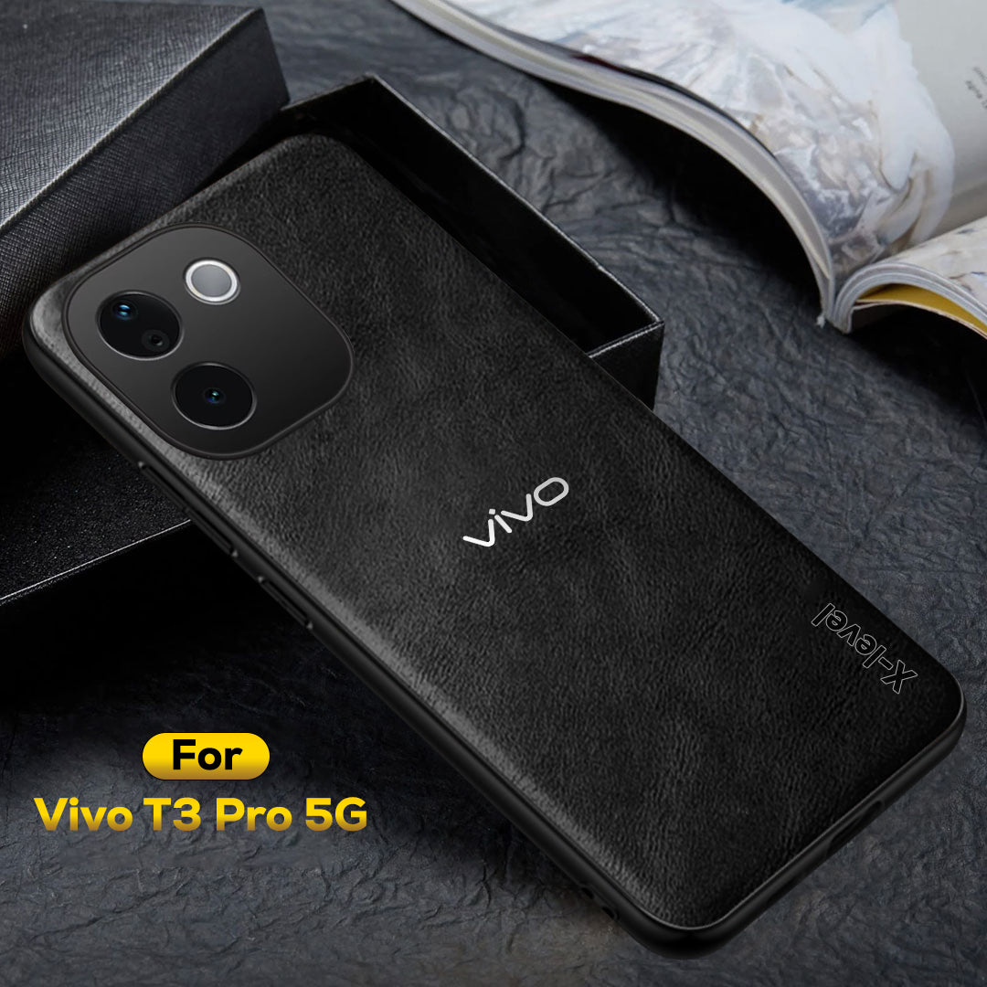 VIVO T3 PRO 5G  Business Style  PU LEATHER PROTECTIVE BACK CASE WITH CAMERA PROTECTION