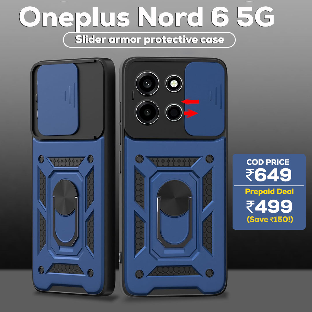 ONEPLUS NORD 6 5G Armor Military-grade Case With Sliding Camera Cover & 360 Kickstand