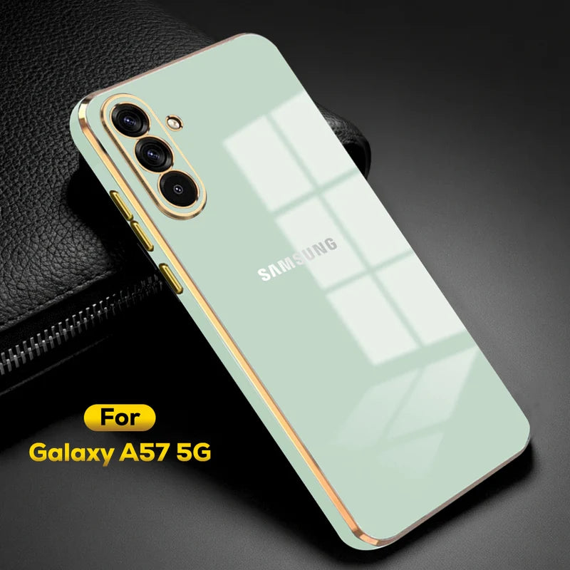 SAMSUNG GALAXY A57 5G ULTRA-SHINE GOLD ELECTROPLATED LUXURIOUS  BACK CASE WITH CAMERA PROTECTION