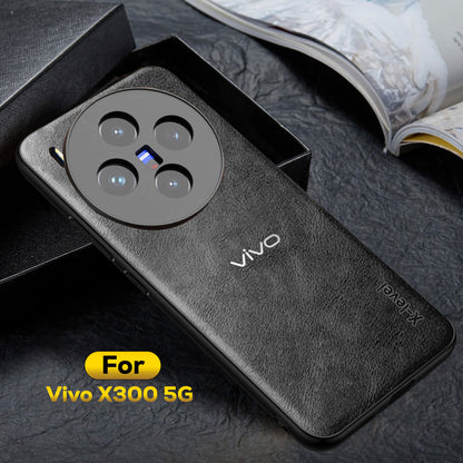 VIVO X300 5G  Business Style PU LEATHER PROTECTIVE BACK CASE WITH CAMERA PROTECTION