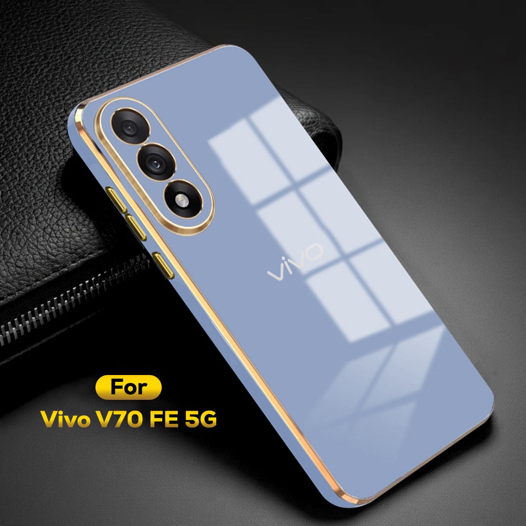 VIVO V70 FE 5G ULTRA-SHINE GOLD ELECTROPLATED LUXURIOUS  BACK CASE WITH CAMERA PROTECTION