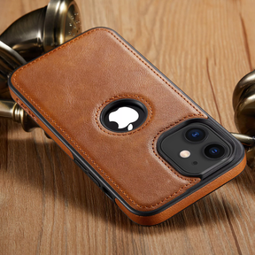 IPHONE 12 5G Drop Protection | Raised Camera Edges Protective Back Leather Case