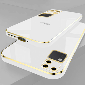 VIVO V30 5G ULTRA-SHINE GOLD ELECTROPLATED LUXURIOUS  BACK CASE WITH CAMERA PROTECTION