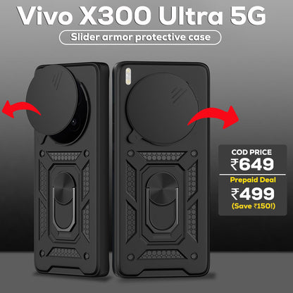 VIVO X300 ULTRA 5G Armor Military-grade Case With Sliding Camera Cover & 360 Kickstand