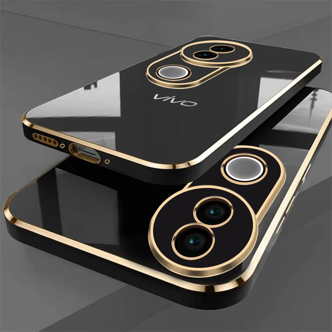 VIVO V50 PRO 5G ULTRA-SHINE GOLD ELECTROPLATED LUXURIOUS  BACK CASE WITH CAMERA PROTECTION