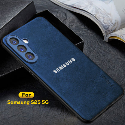SAMSUNG GALAXY S25 5G Business Style PU LEATHER PROTECTIVE BACK CASE WITH CAMERA PROTECTION