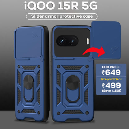 iQOO 15R 5G Armor Military-grade Case With Sliding Camera Cover & 360 Kickstand