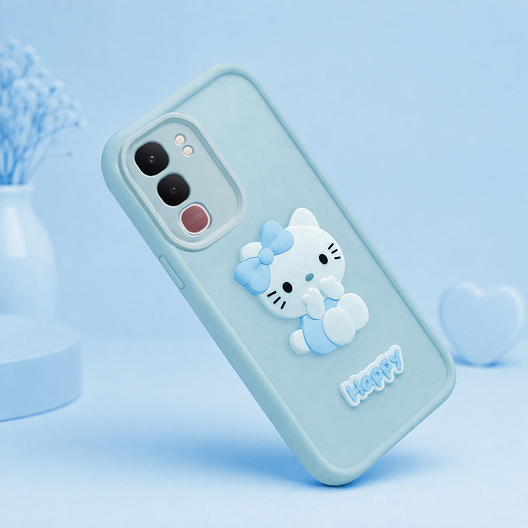 VIVO Y31 PRO 5G Soft Silicone 3D Hello Kitty character design Back Case with Camera Protection