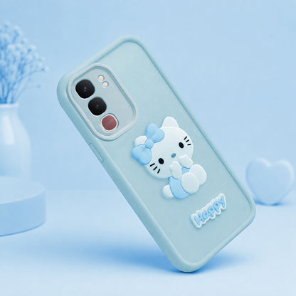 VIVO Y31 PRO 5G Soft Silicone 3D Hello Kitty character design Back Case with Camera Protection