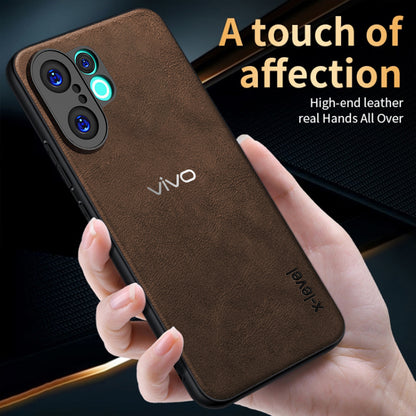 VIVO X200 FE 5G Business Style PU LEATHER PROTECTIVE BACK CASE WITH CAMERA PROTECTION