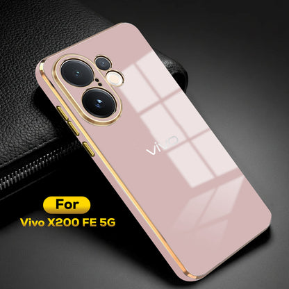 VIVO X200 FE 5G ULTRA-SHINE GOLD ELECTROPLATED LUXURIOUS  BACK CASE WITH CAMERA PROTECTION