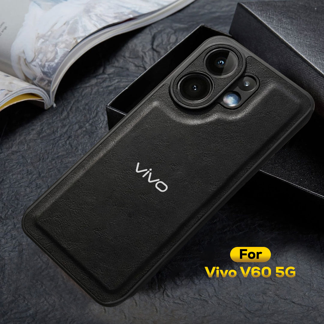 VIVO V60 5G Silicone Leather Back Cover - High Quality Protective Camera Lens Shield Case
