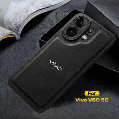 VIVO V60 5G Silicone Leather Back Cover - High Quality Protective Camera Lens Shield Case
