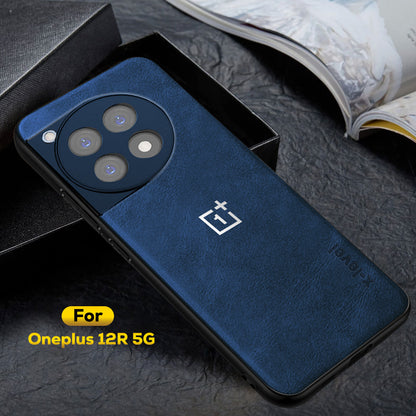 ONEPLUS 12R 5G Business Style PU LEATHER PROTECTIVE BACK CASE WITH CAMERA PROTECTION