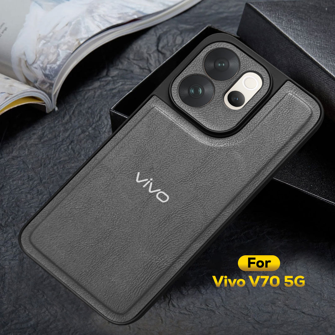 VIVO V70 5G Silicone Leather Back Cover - High Quality Protective Camera Lens Shield Case