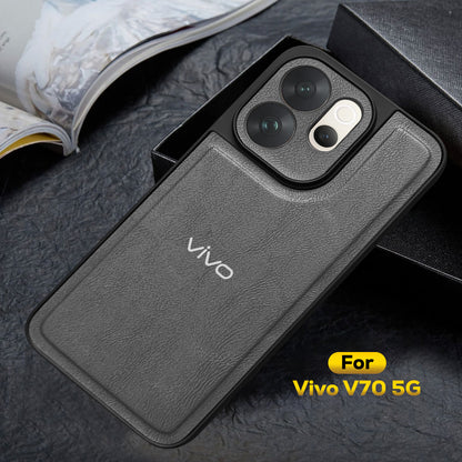 VIVO V70 5G Silicone Leather Back Cover - High Quality Protective Camera Lens Shield Case