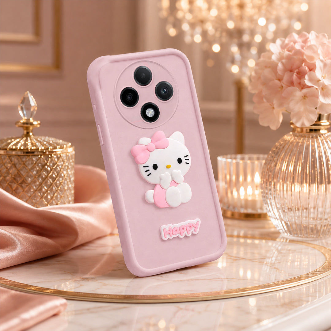 OPPO F27 PRO PLUS 5G Soft Silicone 3D Hello Kitty character design Back Case with Camera Protection