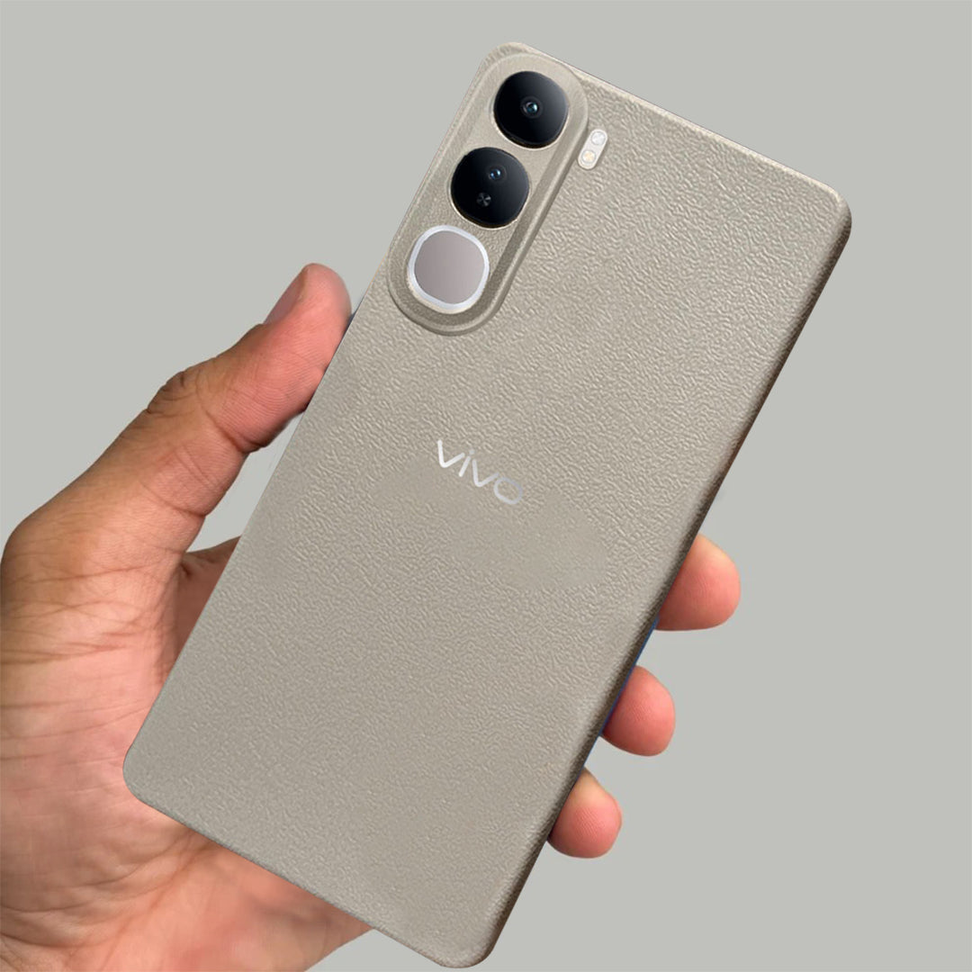 Vivo Y300 5G Solid Color Leather Texture Matte Phone Back Case