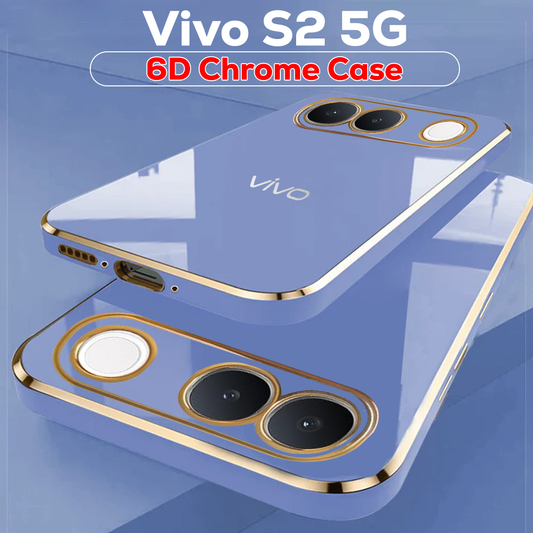 VIVO S2 5G ULTRA-SHINE GOLD ELECTROPLATED LUXURIOUS  BACK CASE WITH CAMERA PROTECTION