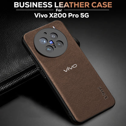 VIVO X200 PRO 5G  Business Style  PU LEATHER PROTECTIVE BACK CASE WITH CAMERA PROTECTION