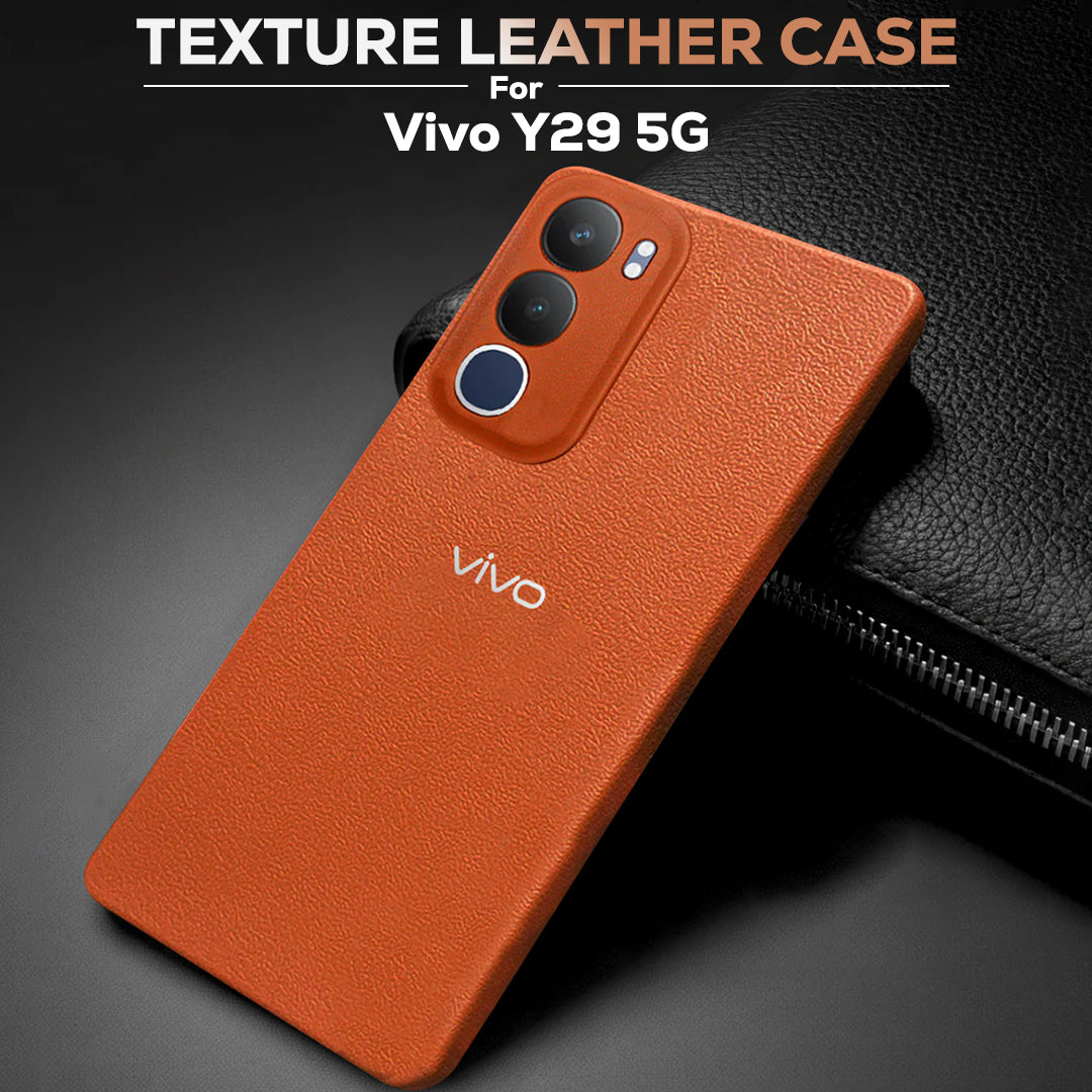 Vivo Y29 5G Solid Color Leather Texture Matte Phone Back Case
