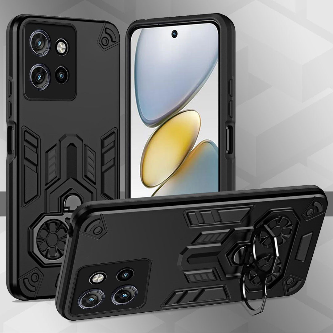 Motorola Edge 50 Neo 5G Armor knight Series Camera Protection 2 in 1 Shockproof Phone Cover with Kickstand