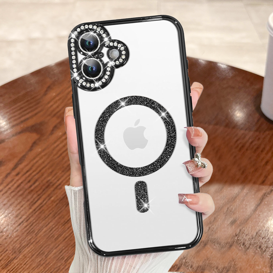 IPHONE 16 PLUS 5G Diamond Gradient Plated MagSafe TPU With Camera Lens Protection Phone Case