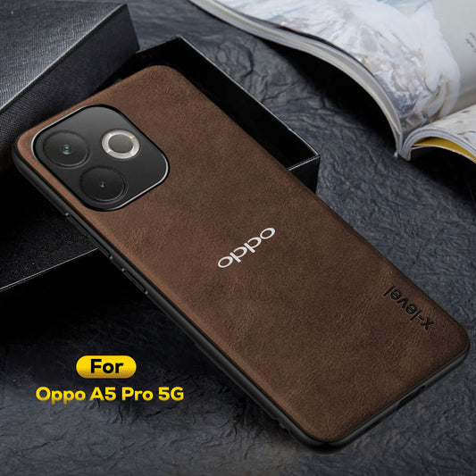OPPO A5 PRO 5G  Business Style PU LEATHER PROTECTIVE BACK CASE WITH CAMERA PROTECTION
